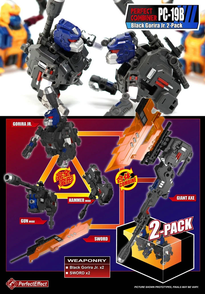 Perfect Effect PE PC-19B Perfect Combiner Black Gorira Upgrade Set 2-Pack 5 Perfect Effect PE PC-19B Perfect Combiner Black Gorira Upgrade Set 2-Pack - Image 3