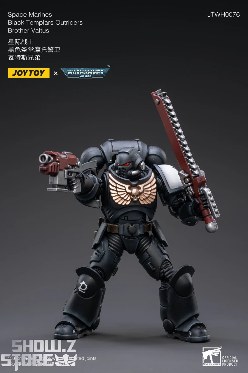 JoyToy Source 1/18 Warhammer 40K Space Marines Black Templars Outriders Brother Valtus 6 JoyToy Source 1/18 Warhammer 40K Space Marines Black Templars Outriders Brother Valtus - Image 4