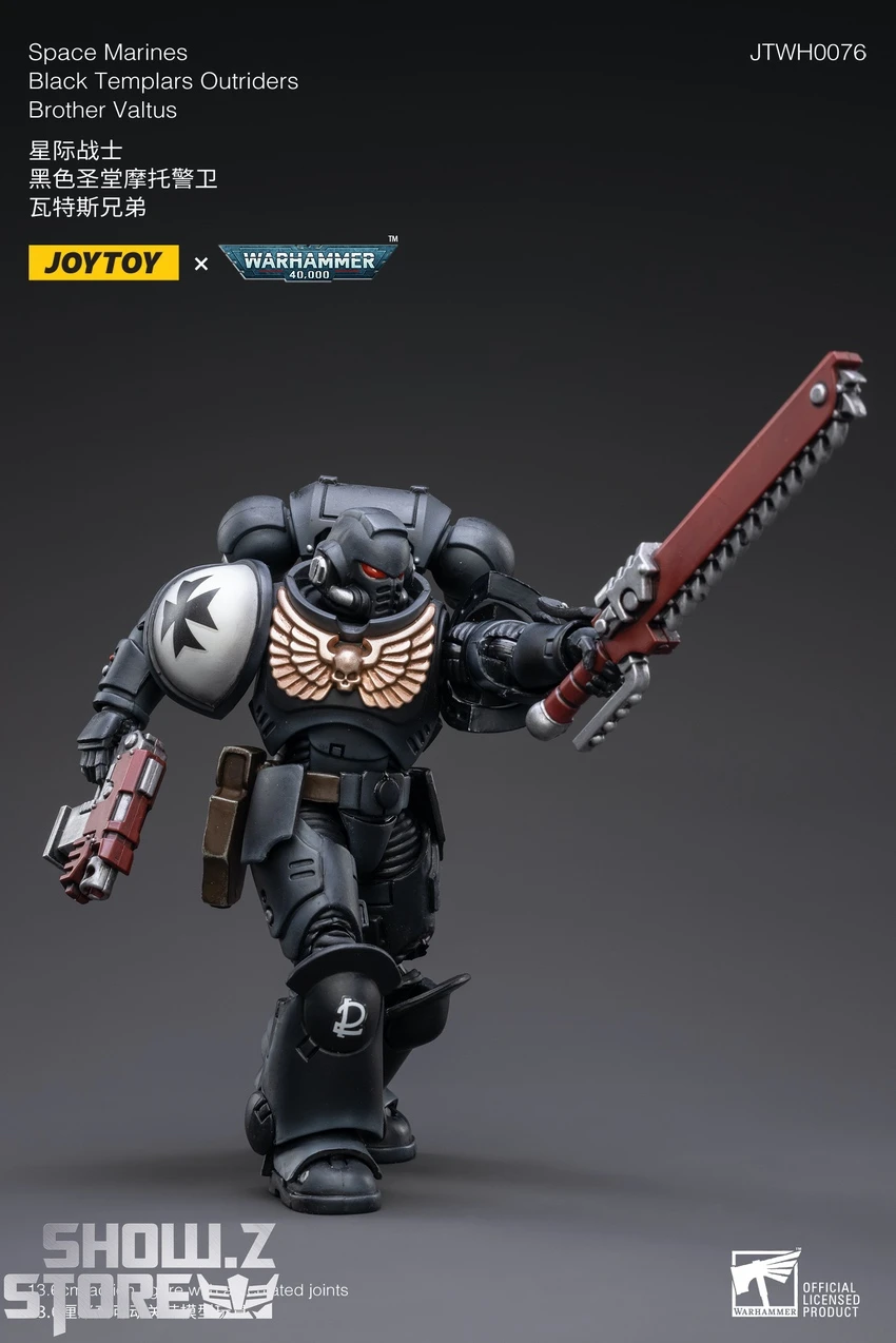 JoyToy Source 1/18 Warhammer 40K Space Marines Black Templars Outriders Brother Valtus 8 JoyToy Source 1/18 Warhammer 40K Space Marines Black Templars Outriders Brother Valtus - Image 6