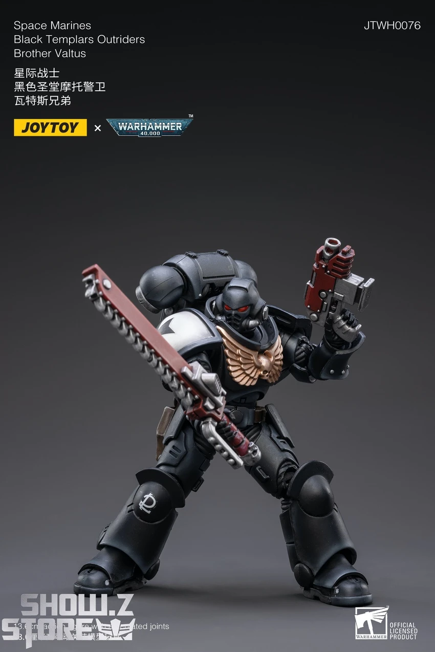 JoyToy Source 1/18 Warhammer 40K Space Marines Black Templars Outriders Brother Valtus 10 JoyToy Source 1/18 Warhammer 40K Space Marines Black Templars Outriders Brother Valtus - Image 8