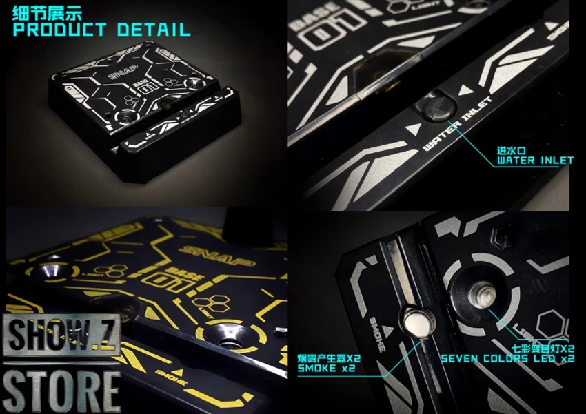 SNAP Remote Smoke Display Stand W/ LED Gold Version 14 SNAP Remote Smoke Display Stand W/ LED Gold Version - Image 12